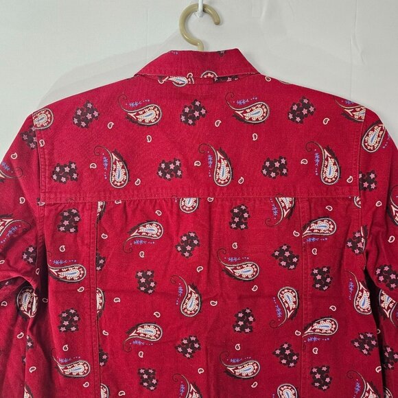Cabelas Button Up Shirt Womens Small Red Paisley Western Cotton Top - Picture 8 of 9